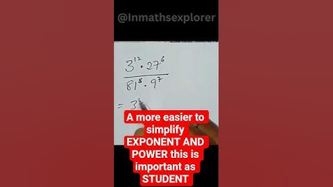 How to Simplify Exponential AND POWER QUESTION #exponentsandpowers  #shorts