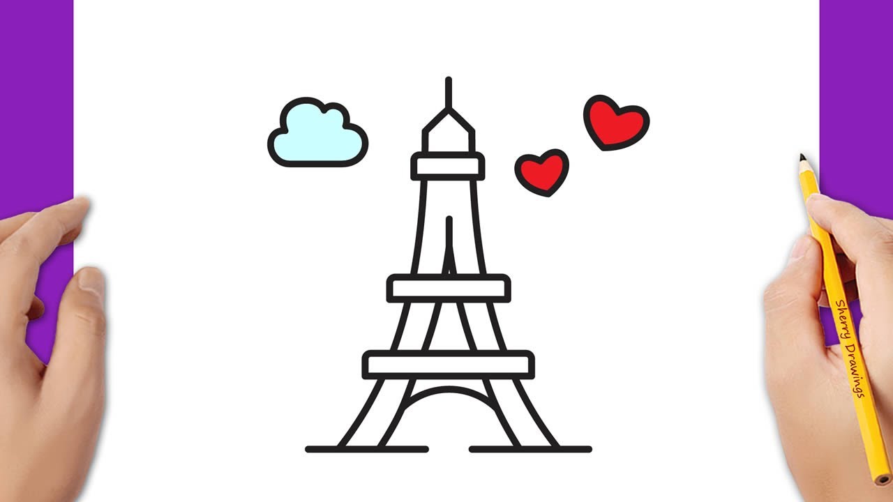 Easy How to Draw the Eiffel Tower Tutorial and Eiffel Tower Coloring Page | Eiffel  tower art, Eiffel tower painting, Eiffel tower drawing