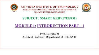 Module 1: Introduction to Smart Grid - Part 1