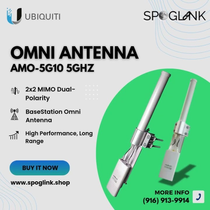 UBIQUITI NETWORKS AMO 5G10 5GHZ Omnidirectional Antenna #spoglink @ubiquiti