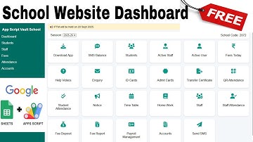 how make school website dashboard management system use google sheet & app script #coding #dashboard
