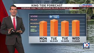 Morning high tides nearing major flood stage in South Florida