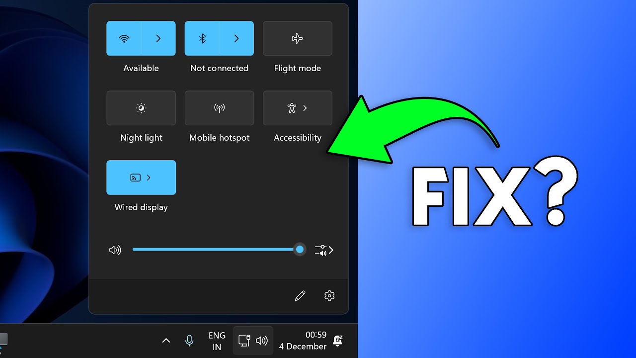 How To Fix Action Centre not Opening or Working in Windows 11 - YouTube