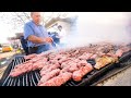 Street Food in Romania for Breakfast!! $1.15 ROMANIAN MICI KEBABS!!