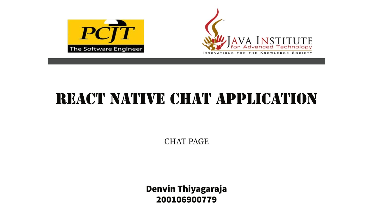 React Native Chat Application | Chat Process | Java Institute - YouTube
