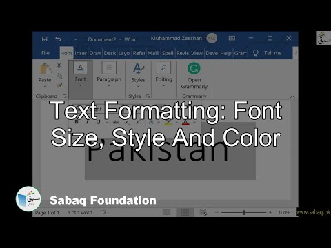 Text Formatting: Font