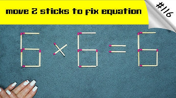 Matchstick puzzle #116 | Match puzzle 6x6=6 with hint and solution.