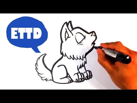 How To Draw A Baby Wolf Howling Cute Easy Pictures To Draw