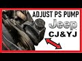 How to Adjust Power Steering Pump - Tension Belt - Jeep CJ CJ5 CJ7 YJ - 4.2L 258 I6 1976-1990