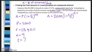 Finding the final amount in a word problem on compound interest