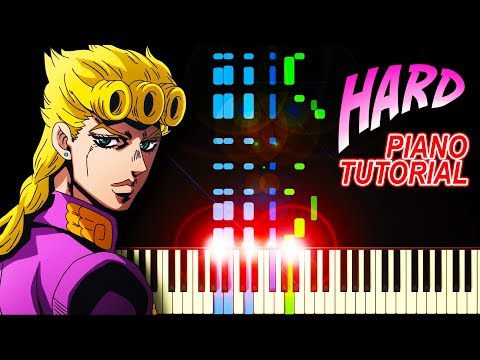 Giornos Theme From Jojos Bizarre Adventure Golden Wind Piano Tutorial - roblox piano megalovania sheet in destription