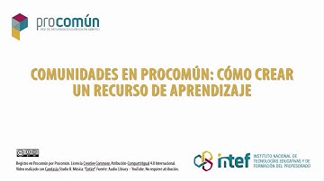 Comunidades en Procomún: cómo crear un recurso de aprendizaje