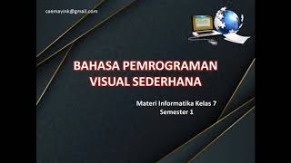 Bahasa Pemrograman Visual Sederhana