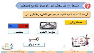 الصف الثالث    العلوم   أي من المواد مغناطيسية؟  2