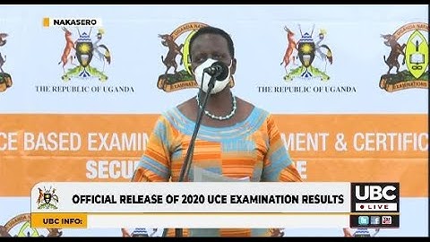 Official release of 2020 UCE Examination results | 30th July 2021