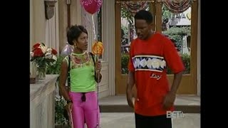 Celebrity Res:480- Monica Calhoun in Shiny Glossy Lycra Spandex Legging; Jamie Foxx Show S3E4:Swing Out Sister Wealth