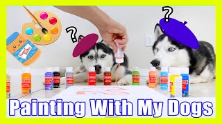 Dogs Painting With Peanut Butter (Artistic Dog Challenge)