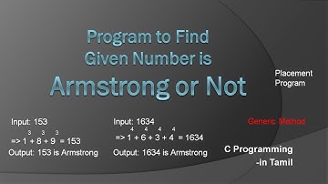 Program to Find Given Number is Armstrong or Not | C Programming in Tamil | Armstrong Number Program
