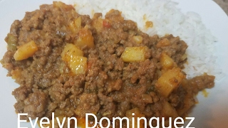 Como hacer picadillo (Carne molida de res  guisada)