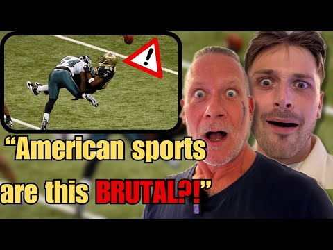 European Dad & Son React to BRUTAL NFL HITS!