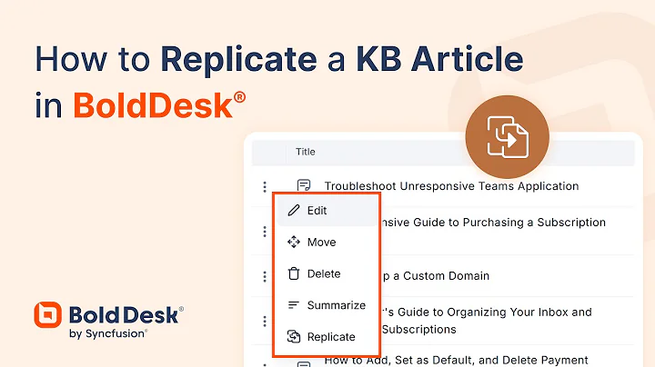 How to Replicate a KB Article in BoldDesk