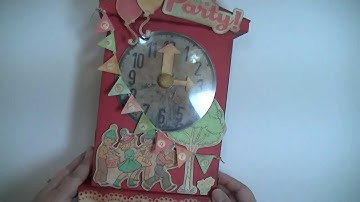Vintage Toy Clock Mini Album Scrapbook October Afternoon Cakewalk