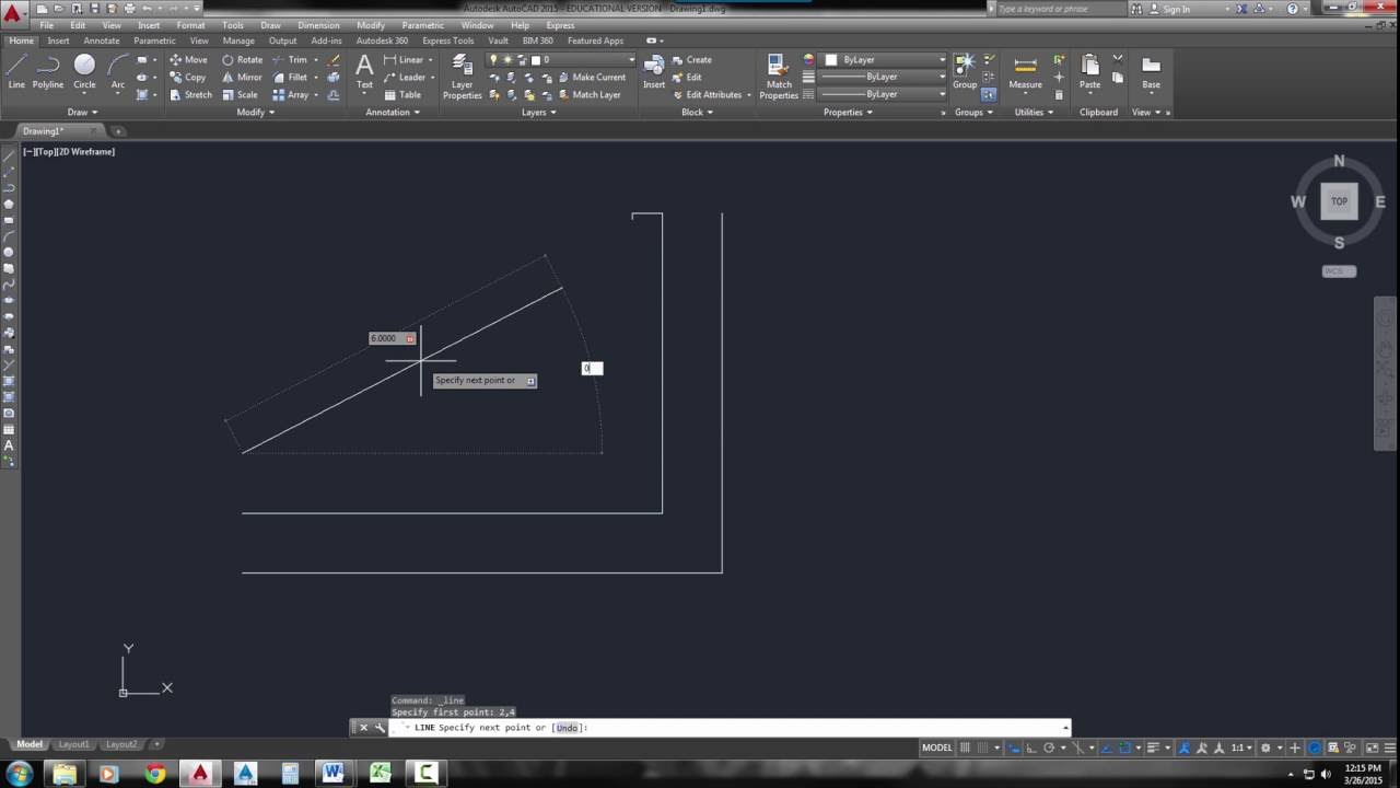 Autocad 17 Line Command 5 Methods To Draw Lines With Autocad Youtube