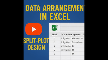 Data Arrangement in Excel Sheet for a Split-Plot Experimental Design