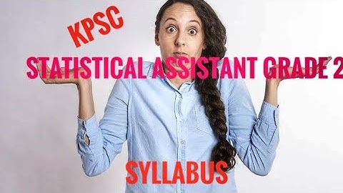 Kpsc statistical assistant exam syllabus