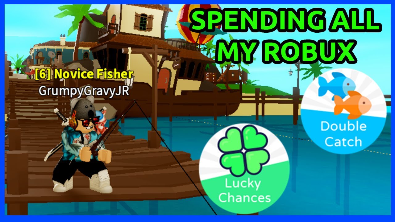 Gravykoalman Spends All His Robux Roblox Fishing Simulator Youtube - spending all my robux in roblox strength simulator how far can i get