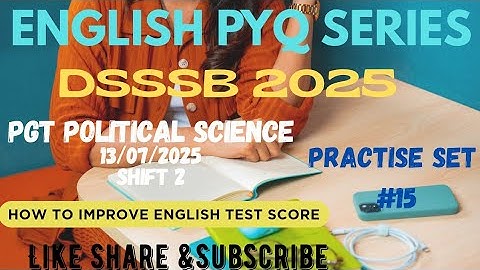 DSSSB ENGLISH PRACTICE SET 15 》#dsssbexamwindow @dsssbexamwindow