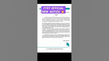 // CTET OFFICIAL NEW NOTICE RELEASED 2023// #ctet2022 #ctetanswerkey #shorts #shortsviral #newshorts