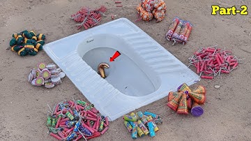 10,000 Diwali Cracker Experiment At Toilet | Part -2 | Crackers testing In Side A Toliet | Patakhe