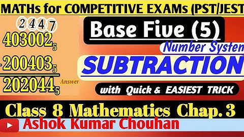 base 5 subtraction | Subtraction of base 5 numbers| Subtraction of Numbers in Base Five| Base 5