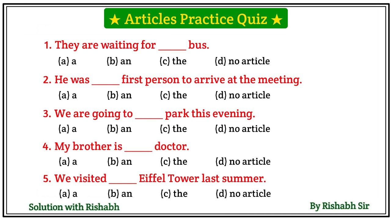 Articles A An The questions | Articles A An The in English Grammar ...