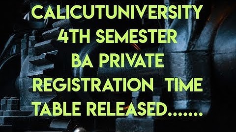 Calicut University 4th semester private registration #timetable #exam #calicutuniversity #semester