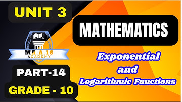 MATH GRADE 10 UNIT 3 PART 14/RELATION BETWEEN EXPONENTIAL AND LOGARITHMIC FUNCTIONS(SAME BASE)|E3.31