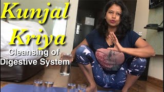 How to do Kunjal Kriya Induced Vomiting - for acidity constipation food poisoning yoga with Shaheeda