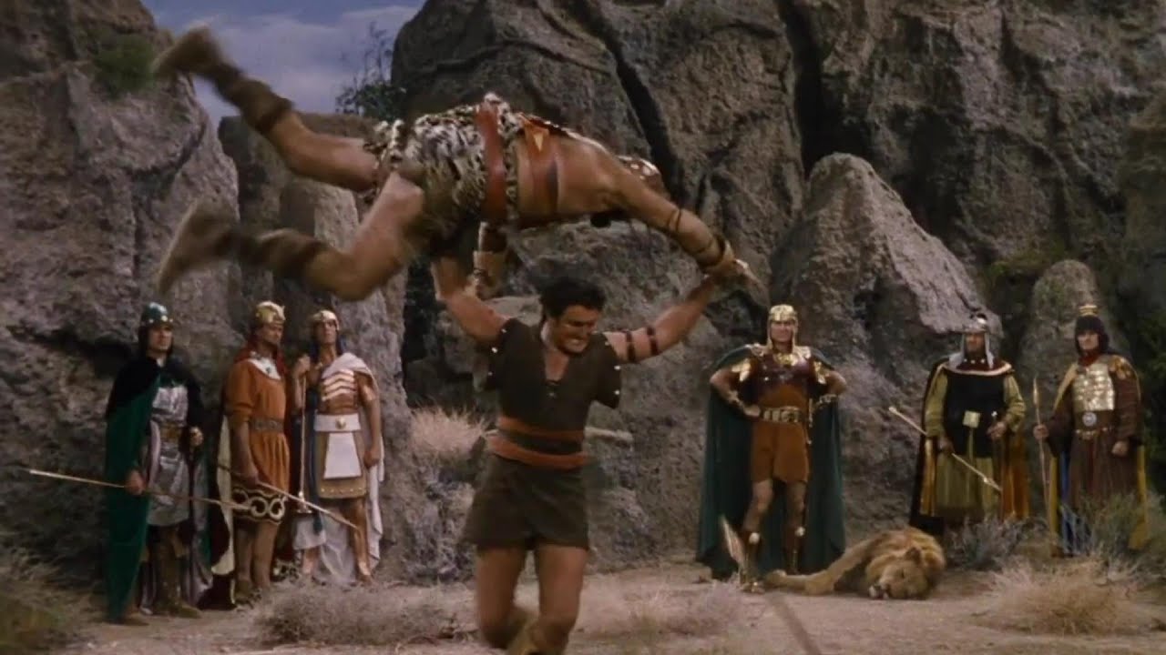 Samson defeats Garmiskar   Samson and Delilah 1949