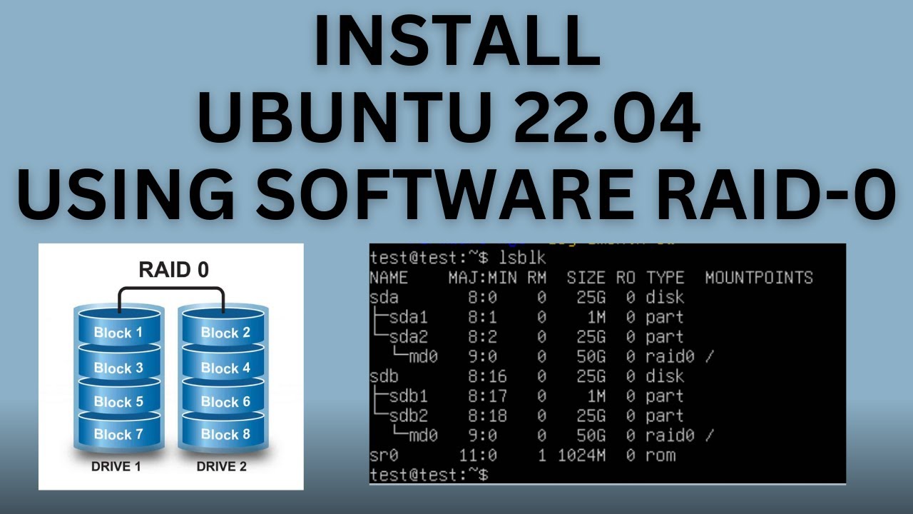 Ubuntu Create Software Raid How to Install Ubuntu 22.04 LTS With Software Raid-0 | Install Ubuntu ...