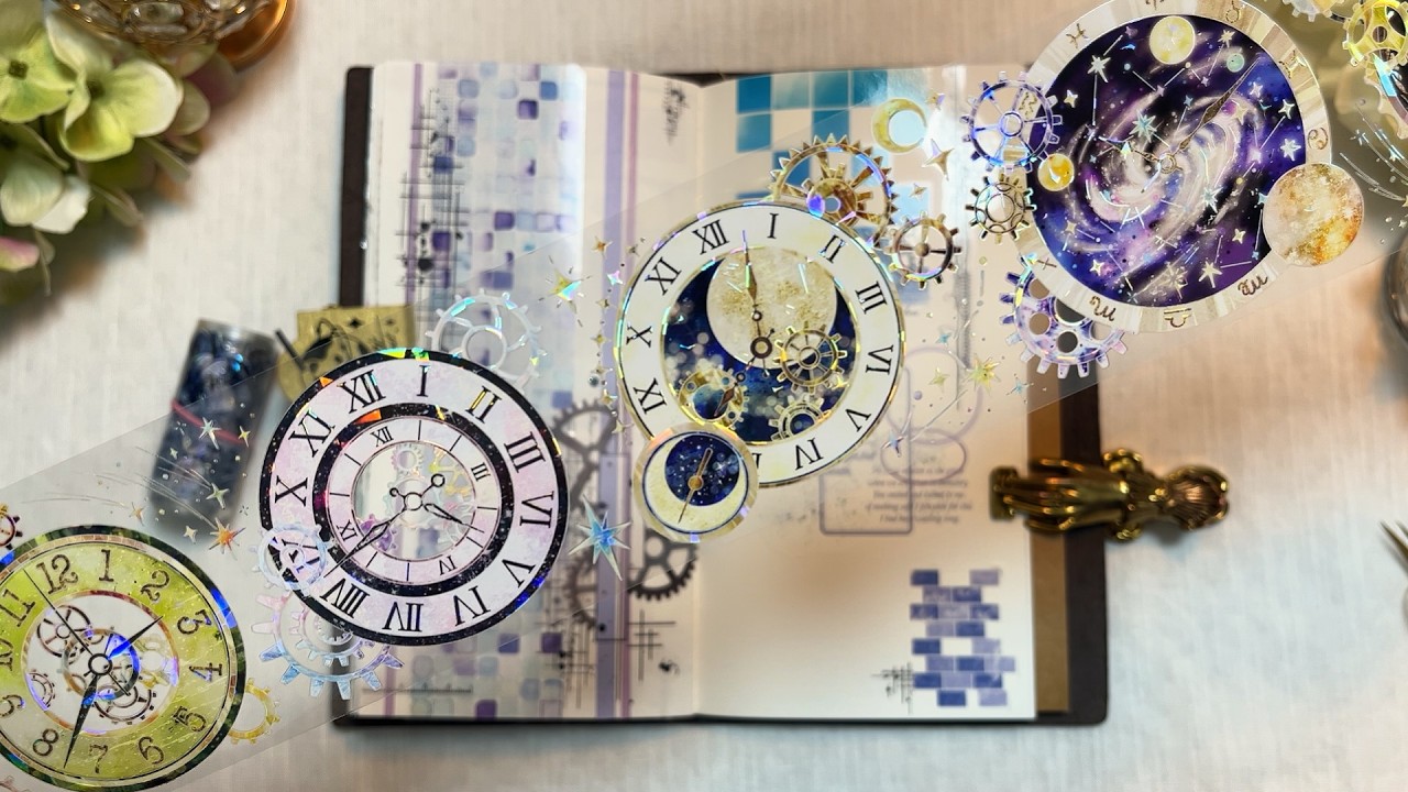 ASMR 시간을 걷는 소녀🕰️✨ 다이어리 꾸미기ㅣAesthetic Art journalingㅣScrapbookingㅣCollageㅣ手帳デコㅣコラージュㅣ다꾸