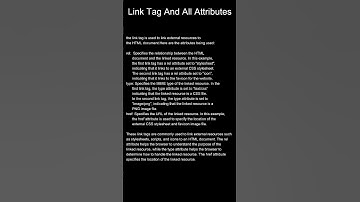 9 Link Tag And All Attributes  #shorts  #codingtips #coding #programming #html