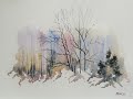 "Boscaglia (spontaneous landscape)" - Acquerello tutorial watercolor easy painting - Landscape demo