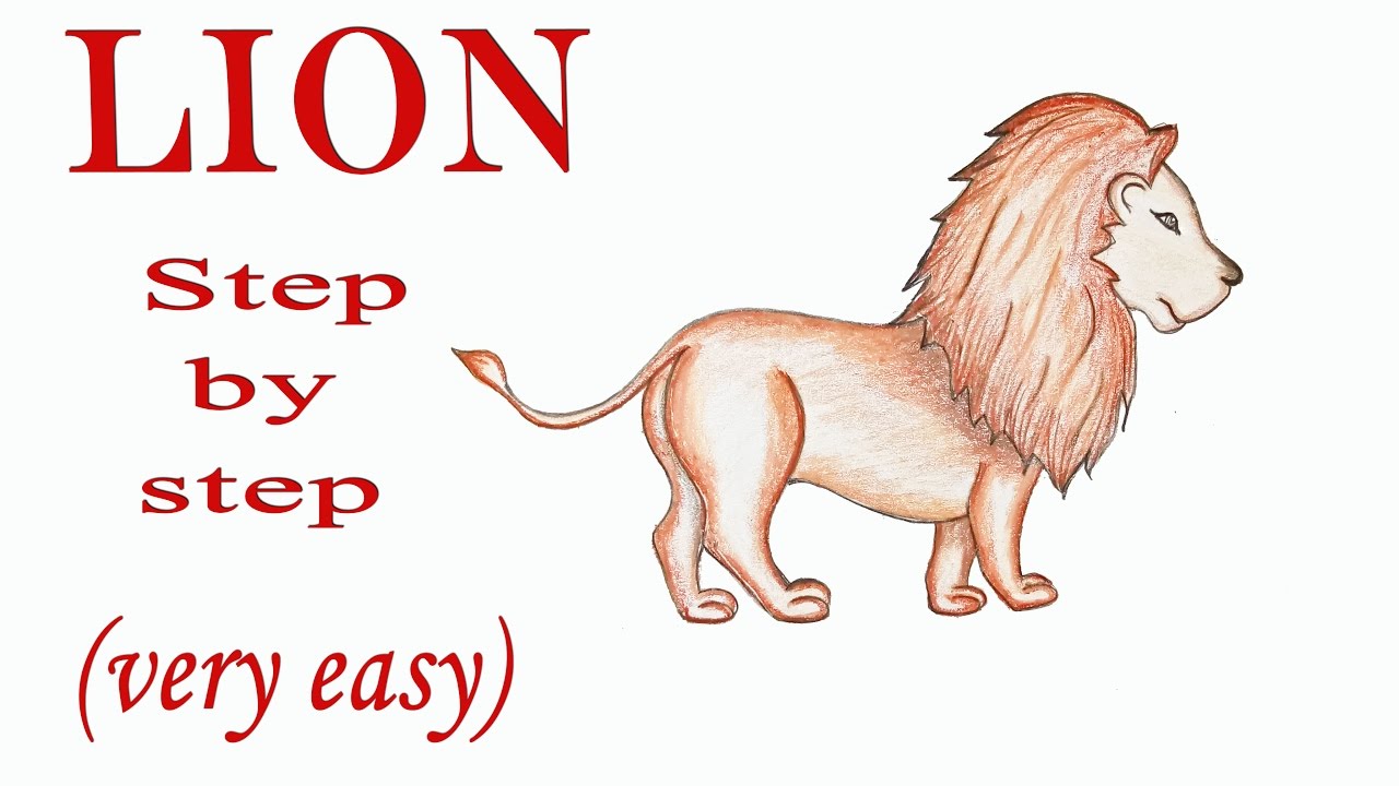 How to draw a lion step by step (very easy) - YouTube