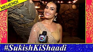 Surbhi Jyoti Y Look In Saree Suyyash Rai & Kishwer Merchantt Mehendi Ceremony