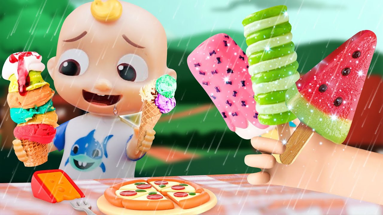 Joyful Rain Song - ice cream fun | CoComelon Toys & Doll Nursery Rhymes