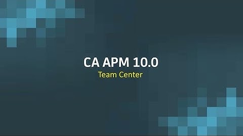 CA APM 10.0: Team Center