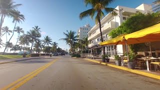 Drive along Ocean Drive, South Beach Miami