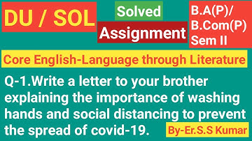 DU/SOL Assignment Question paper Downlaod |Answer 2020ILanguage through Literature BA/Bcom Sem2 Q-1