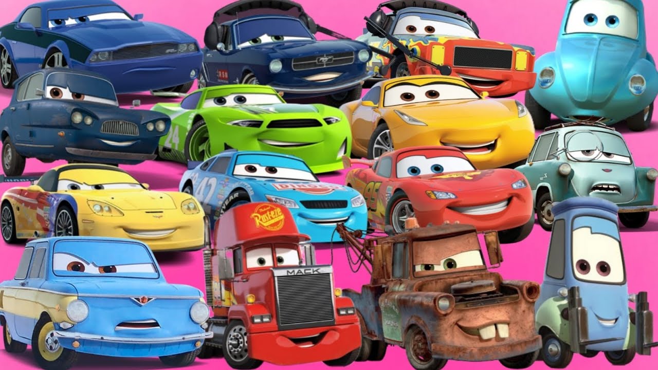 Looking For Disney Pixar Cars, Lightning McQueen, Smokey, Holley Shiftwell, Sheriff, Darrell Cartrip